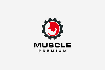 muscle gear logo premium