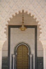 Moroccan  door at the Mohammed V mausoleum in Rabat Morocco