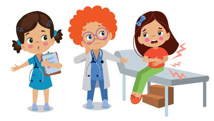 doctor and nurse examining child patient