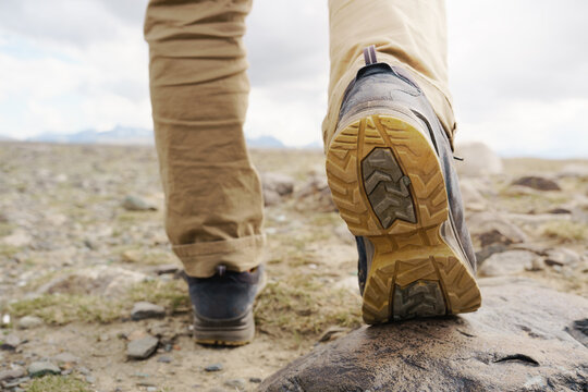 Hiking shoe in desert