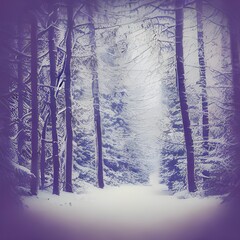 The Polaroid winter forest is a beautiful and serene picture. The snow-covered trees and ground...