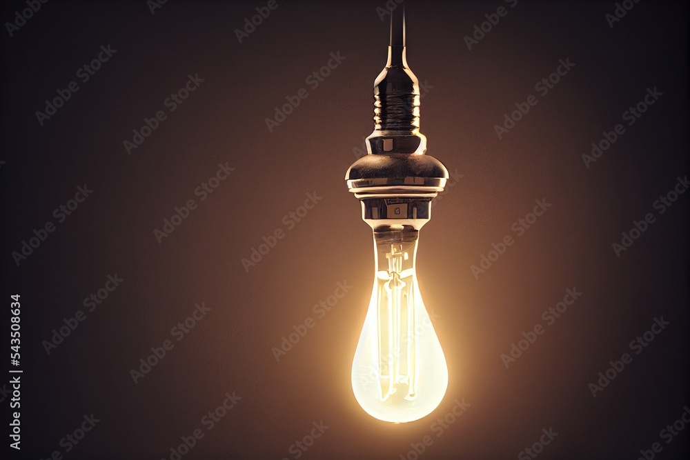 Aufkleber a light bulb with a light bulb turned on and a light bulb turned on in the dark. generative ai