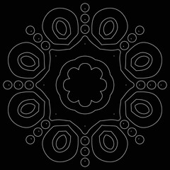 Circular pattern Elegant mandala design on black background