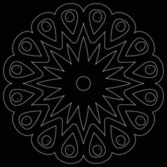 Circular pattern Elegant mandala design on black background