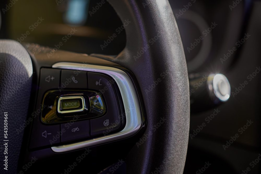 Poster steering wheel with control buttons