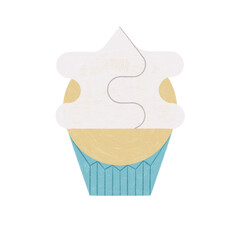 cupcake with cream illustration with transparent background