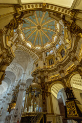 Fototapeta na wymiar The interior of the Granada Cathedral in Granada