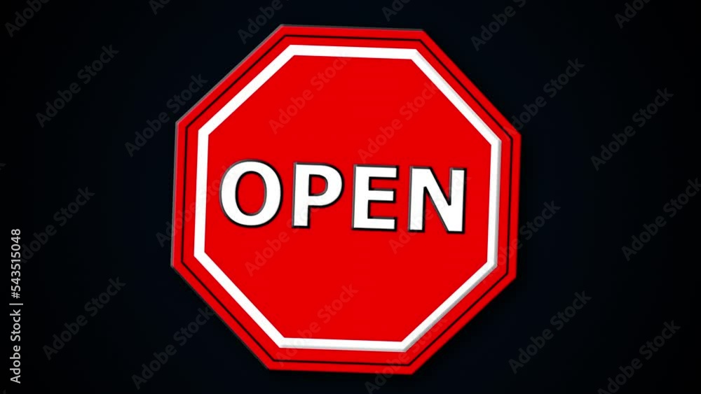 Poster open sign. computer generated 3d render