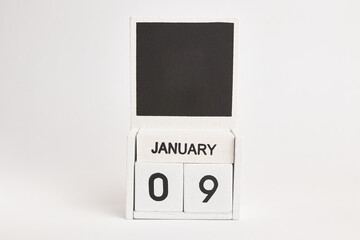 Calendar with the date January 9 and a place for designers. Illustration for an event of a certain date.