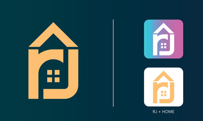 RJ house - Modern House logo Design