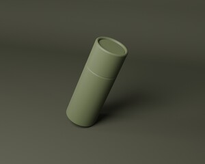 3D modeling mockup with white, green, black and rose gold color. Can use for food, tea, coffee or cosmetics packaging.