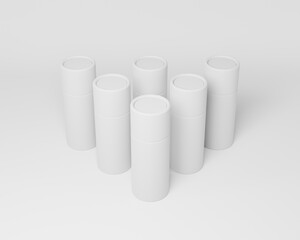 3D modeling mockup with white, green, black and rose gold color. Can use for food, tea, coffee or cosmetics packaging.