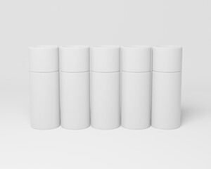 3D modeling mockup with white, green, black and rose gold color. Can use for food, tea, coffee or cosmetics packaging.