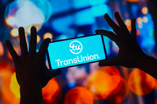 November 4, 2022, Brazil. In this photo illustration, the TransUnion logo is displayed on a smartphone screen.