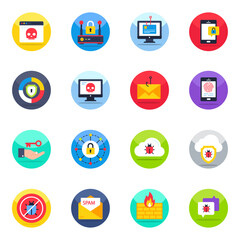 Pack of Web and Security Flat Icons 

