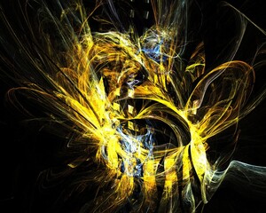 abstract background, unique 3D illustration, multicolored fractal composition 