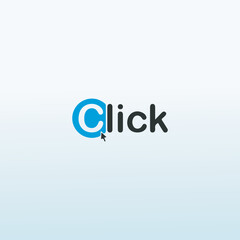 word click with arrow vector logo