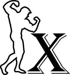 logo vector of men  athlete with letter X.