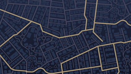 View from above the map buildings. Detailed view of city. Gps map navigation to own house. Decorative graphic tourist map City top view. Abstract background. Flat style, Vector, illustration isolated.