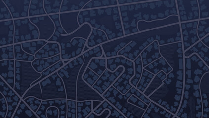 City top view. Gps map navigation to own house. View from above the map buildings. Detailed view of city. Decorative graphic tourist map. Abstract background. Flat style, Vector, illustration isolated