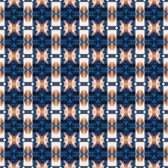 Fototapeta premium Indigo Blue white watercolor batik blur azulejos tile background. Seamless coastal blur painterly geometric mosaic effect. Patchwork masculine all over summer fashion damask repeat