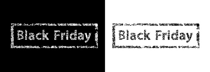 Black friday icon on white and black background.