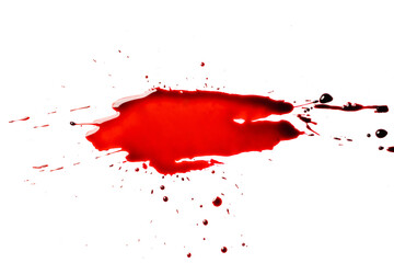 Blood splatter on white background. Graphic resource for design.