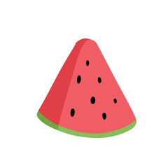 Slice Of Watermelon Cartoon. Vector Food Fruit isolated on white background.