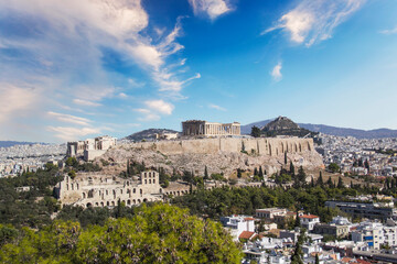 Obraz premium Beautiful view of the Acropolis and Erechtheion in Athens, Greece