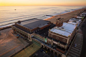 Aerial Drone Sunrise in Asbury Park New Jersey