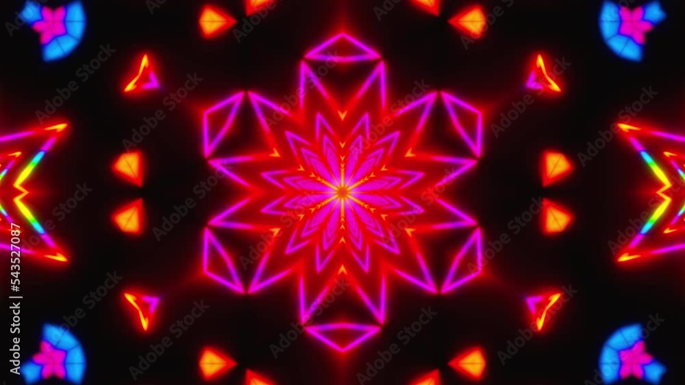 Poster kaleida neon. computer generated 3d render