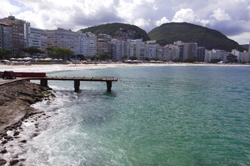 Copacabana beach in the city of Rio de Janeiro in Brazil