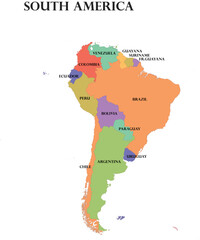 Vector map of South America