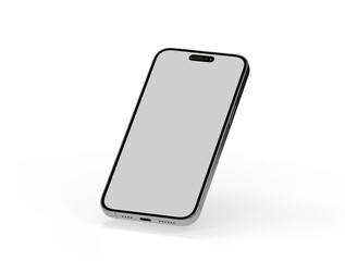 3d smartphone with blank screen isolated