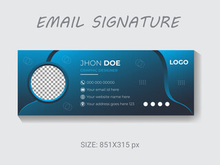 Business Email signature vector banner template,mail footer and personal social media cover,social media signature flat mail header and footer layout.