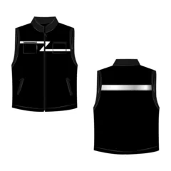 Foto op Canvas Black vest illustration. Black sleeveless puffer jacket © Ancala