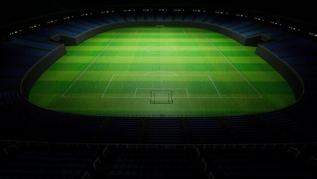 Panorama of empty football stadium. 