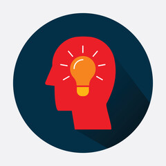 idea in head icon. vector illustration