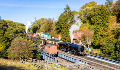 View of old Yorkshire railway in autumn
