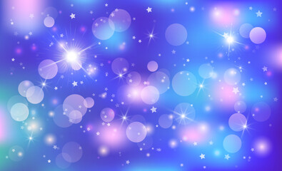 Obraz na płótnie Canvas Fantasy blue background in sparkling stars for design.