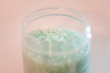 Close up of the spa salt, natural detoxify for skin