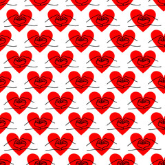 pattern with a heart in the shape of hands.Valentines Day Design