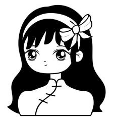 manga woman design