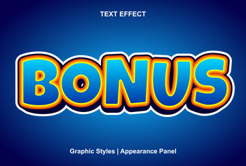 bonus text effect with editable graphic style