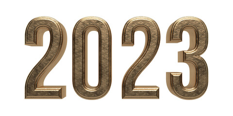 2023 Jahreszahl 3D Typografie Rendering