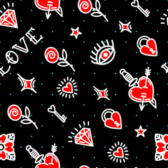 seamless pattern on valentine's day with love symbols