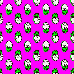 Seamless pattern with white berries. Vector illustration