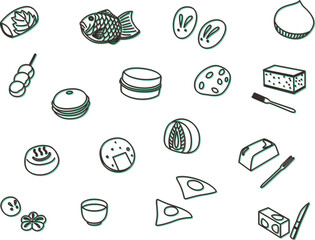 和菓子アイコンセット　カラーシャドウ