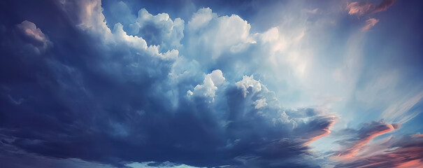 blue Sky with beautiful clouds - obrazy, fototapety, plakaty