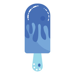 Isolated blue monochromed popsicle icon Vector